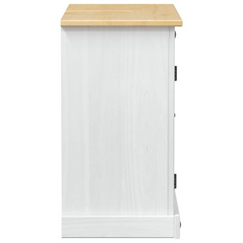 Шкаф за мивка с рафт Бяло 73 x 33 x 60 см Солидно борово дърво