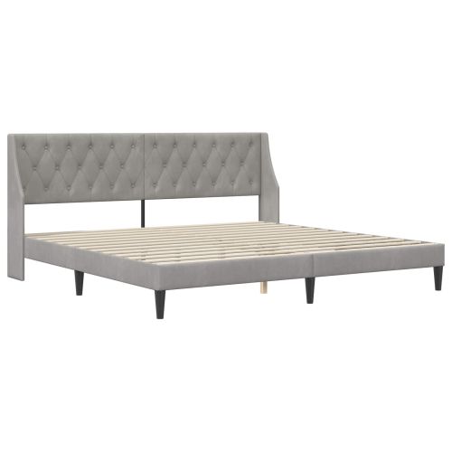 Рамка за легло с таблото Светлосиво 180 x 200 cm Кадифе
