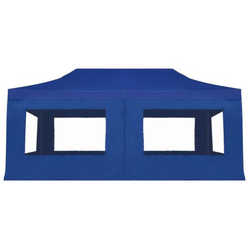 Професионална сгъваема парти шатра + стени алуминий 6х3 м синя