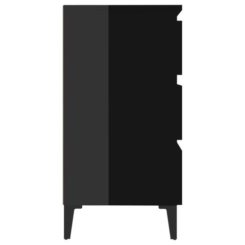 Бюфет, черен гланц, 60x35x69 см, инженерно дърво