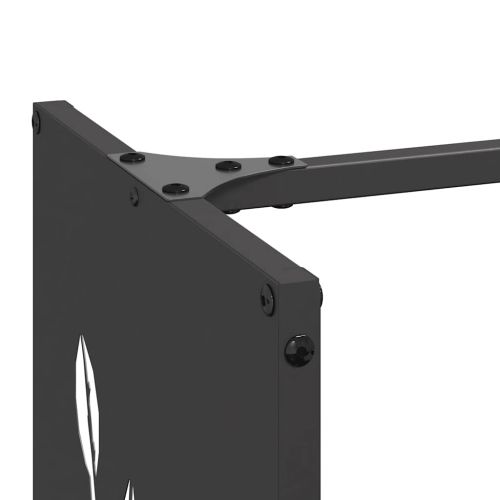 Стойка за дърва, черна, 40x30x80 см, студеновалцувана стомана