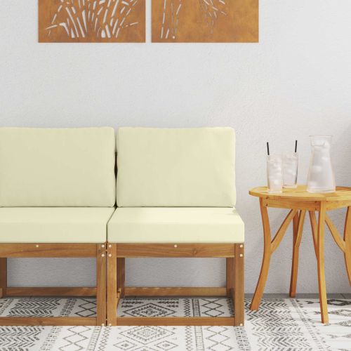 Среден диван за открито Солидно акациево дърво Естествен