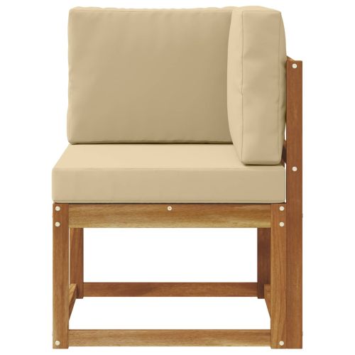 Външен ъглов диван Солидно акациево дърво Естествен