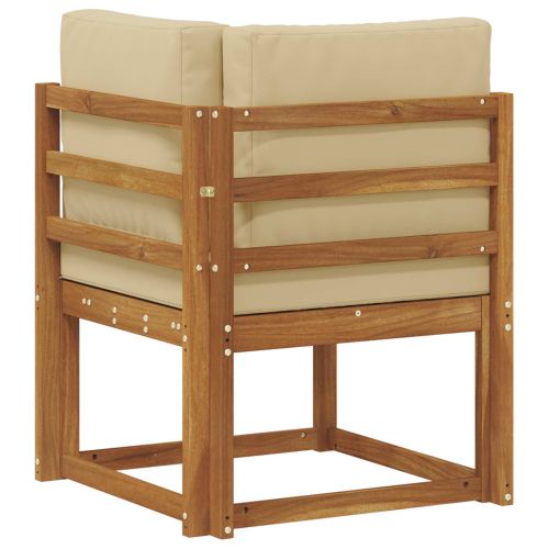 Външен ъглов диван Солидно акациево дърво Естествен