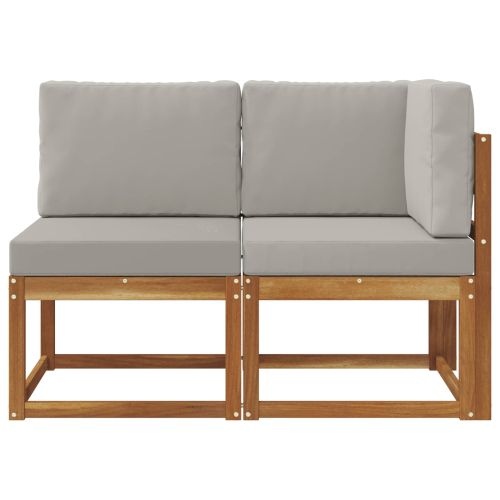 Външен модулен и ъглов диван 2 Брой Естествено и светло сиво