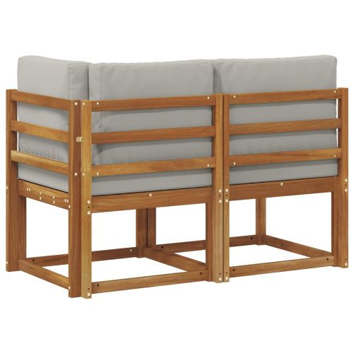 Външен модулен и ъглов диван 2 Брой Естествено и светло сиво