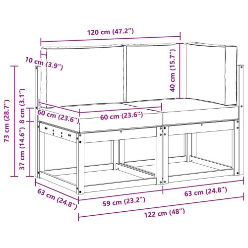 Външен среден и ъглов диван 2 Брой Натурален и Антрацит