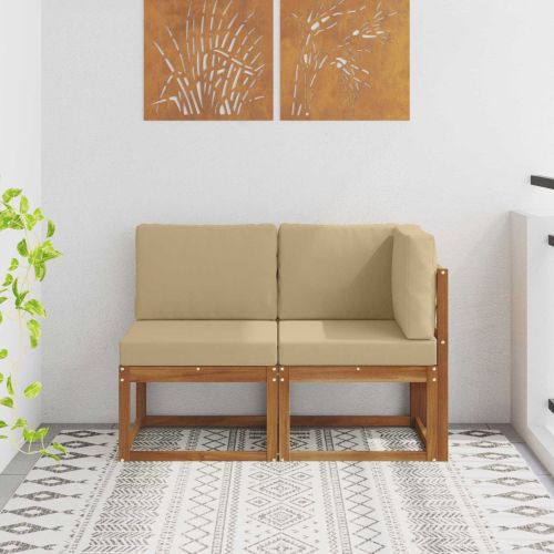 Външен среден и ъглов диван 2 Брой Натурален и Бежов