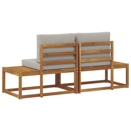 Външен край на диван 2 Брой Естествено и светло сиво