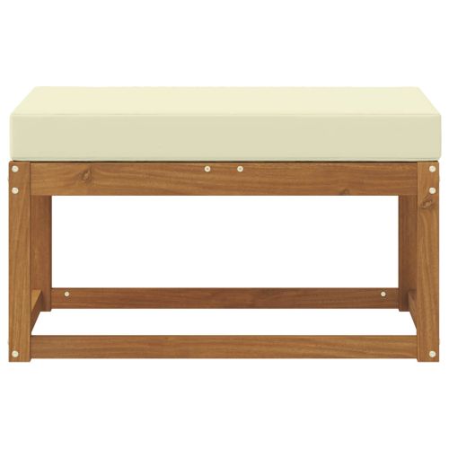 Скамейка с възглавница Натурален и Крема 79 x 43 x 37 см