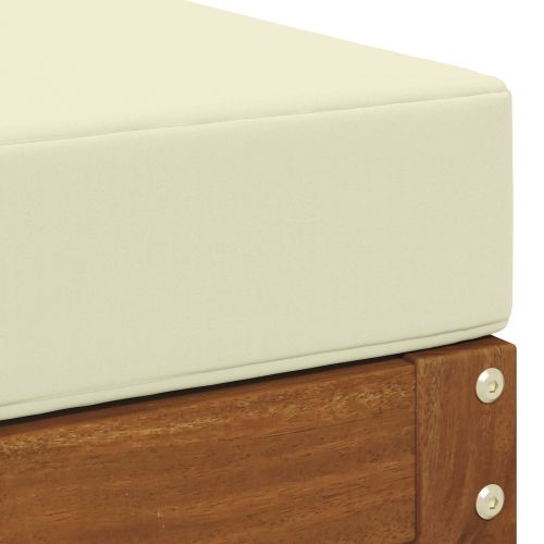 Скамейка с възглавница Натурален и Крема 79 x 43 x 37 см