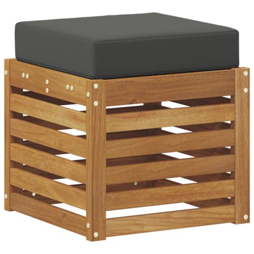 Скамейка 2 Брой Натурален и Антрацит Солидно акациево дърво