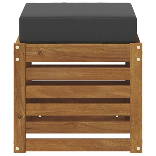 Скамейка 2 Брой Натурален и Антрацит Солидно акациево дърво