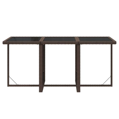 Градински трапезен комплект възглавници 7 части кафяв полиратан