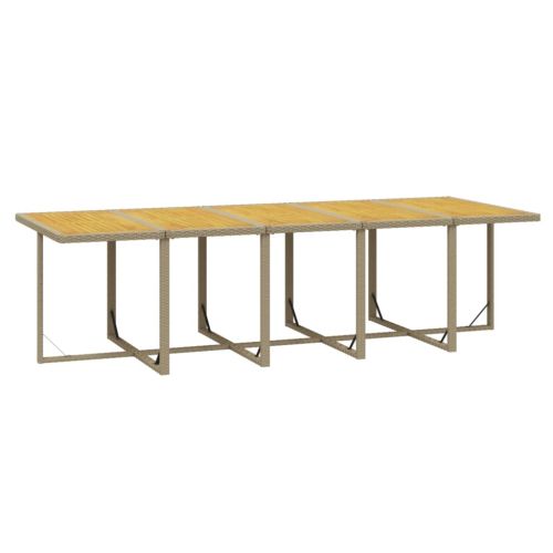 Градински комплект с възглавници, 11 части, полиратан, бежов