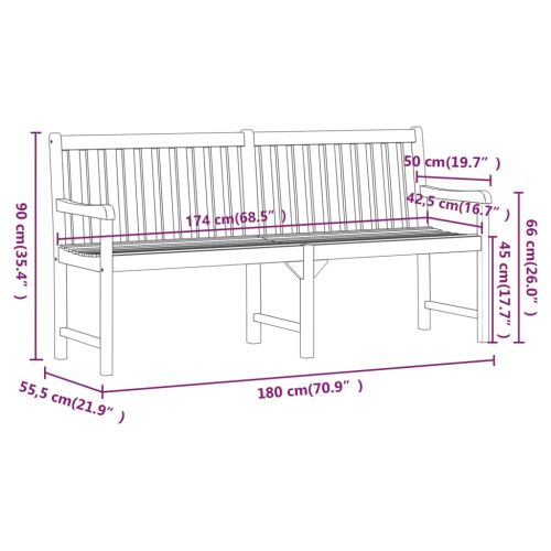 Градинска пейка, 180 cм, акациево дърво масив