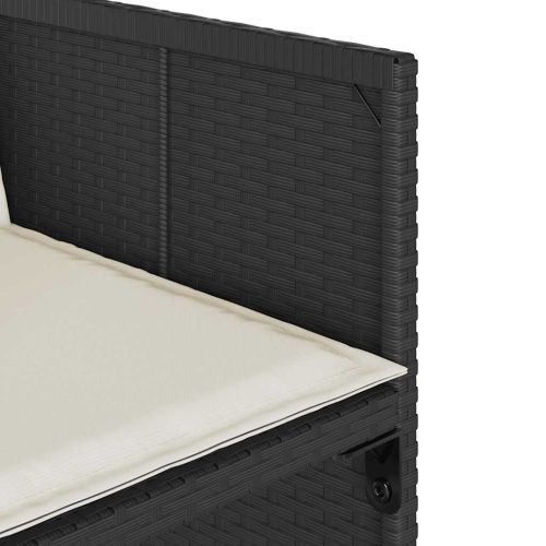 Градински комплект с възглавници 15 части полиратан черен