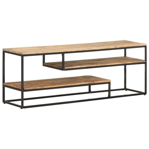 ТВ шкаф, 130x30x45 см, грубо мангово дърво