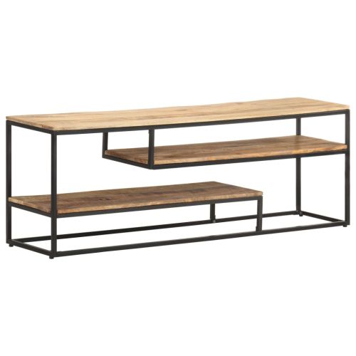 ТВ шкаф, 130x30x45 см, грубо мангово дърво