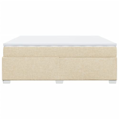 Боксспринг легло с матрак, кремаво, 200x200 см, плат