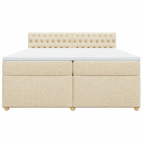 Боксспринг легло с матрак, кремаво, 200x200 см, плат