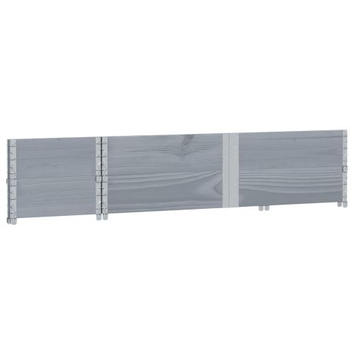 Градинска кашпа, сив, 150x50 см, борова дървесина масив