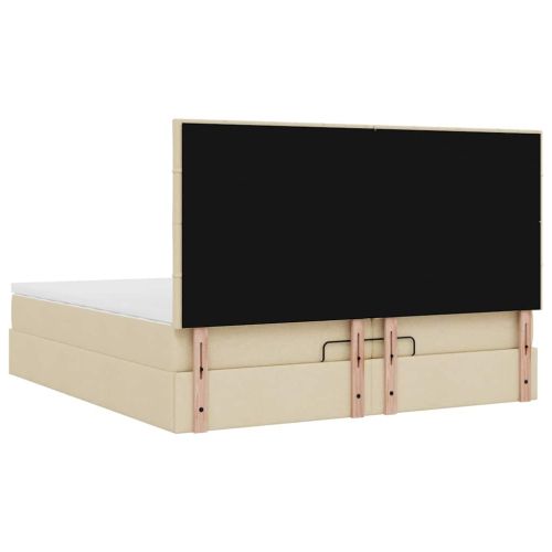 Османска легло с матраци, кремаво, 200x200 см, плат