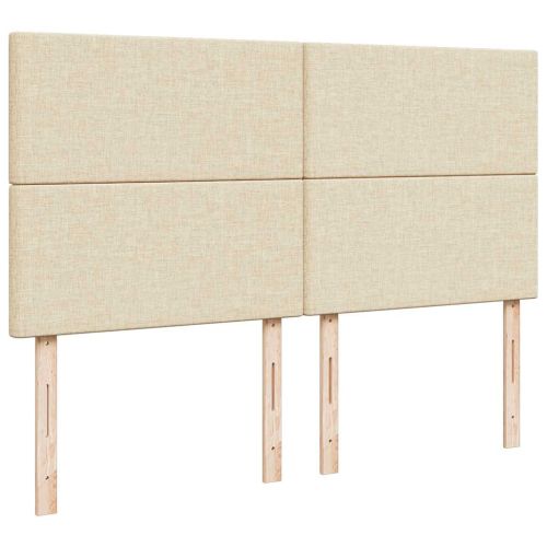 Османска легло с матрак и LED, кремаво, 200x200 см, плат