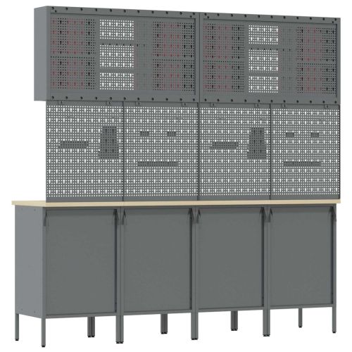 Работен кабинет 10 pcs Червено Инженерна дървесина и стомана