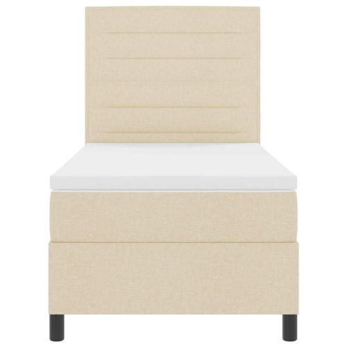 Легло с пружинирана основа с матрак Крем 100 x 200 cm текстил