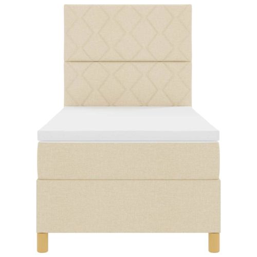 Легло с пружинирана основа с матрак Крем 100 x 200 cm текстил