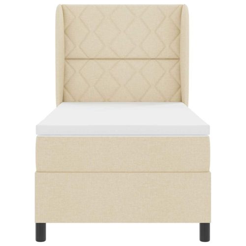 Легло с пружинирана основа с матрак Крем 100 x 200 cm текстил