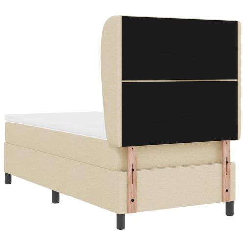 Легло с пружинирана основа с матрак Крем 100 x 200 cm текстил