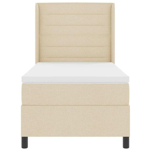 Легло с пружинирана основа с матрак Крем 100 x 200 cm текстил