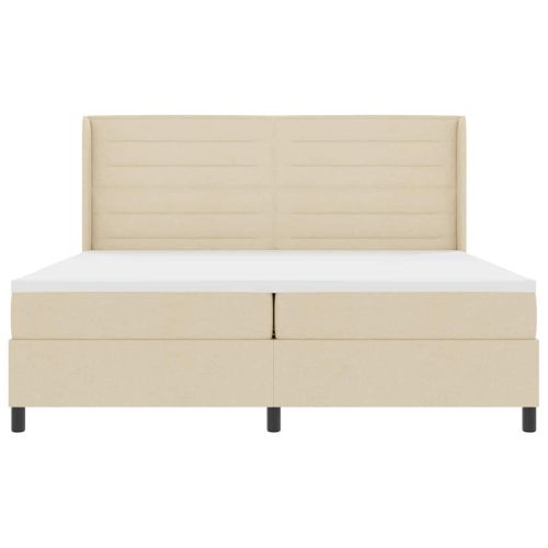 Легло с пружинирана основа с матрак Крем 200 x 200 cm текстил