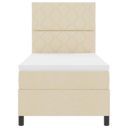 Легло с пружинирана основа с матрак Крем 100 x 200 cm текстил