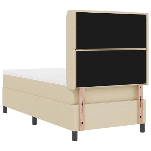 LED кутия за пружини с легло с матрак Крем 100 x 200 cm текстил