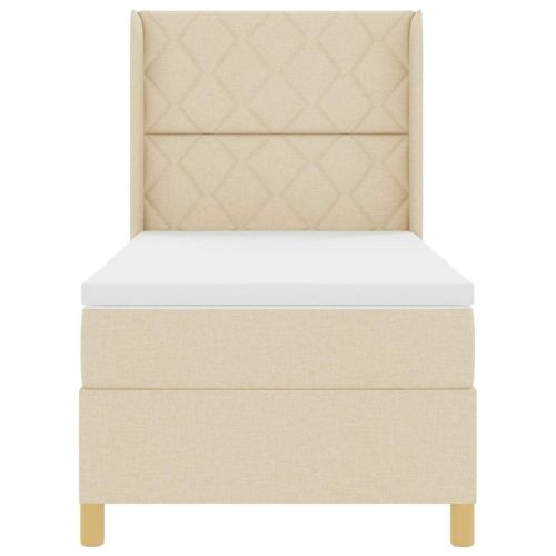 Легло с пружинирана основа с матрак Крем 140 x 200 cm текстил