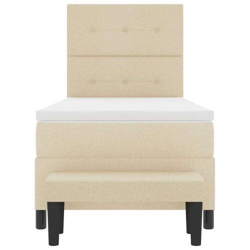 Легло с пружинирана основа с матрак Крем 100 x 200 cm текстил