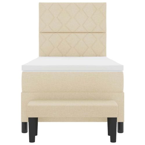 Легло с пружинирана основа с матрак Крем 100 x 200 cm текстил