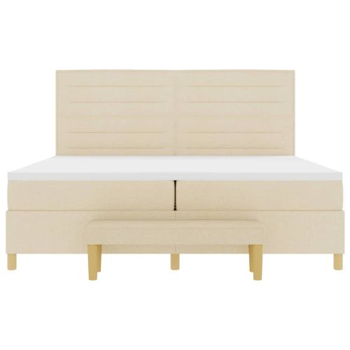 Легло с пружинирана основа с матрак Крем 200 x 200 cm текстил