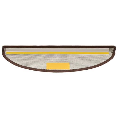 Изтривалки за стълби, 20 бр., 56x17x3 см, кафеенокафяви, полукръгли