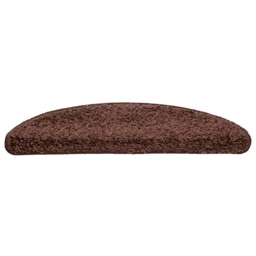 Изтривалки за стълби, 20 бр., 56x17x3 см, кафяви, полукръгли