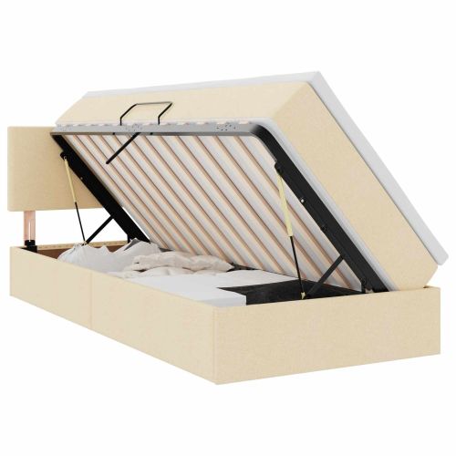 Легло с място за съхранение и матрак Кремав 100 x 200 cm