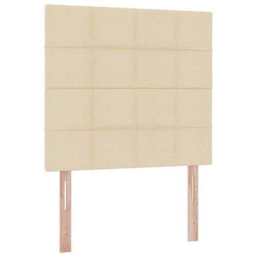 Легло с място за съхранение и LED Кремав 100 x 200 cm Полиестер