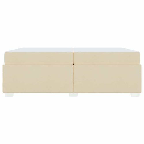 Рамка за легло с матрак Крем 200 x 200 cm текстил