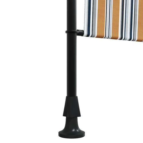 Външна ролетна щора, жълто и бяло, 100x270 см, плат и стомана