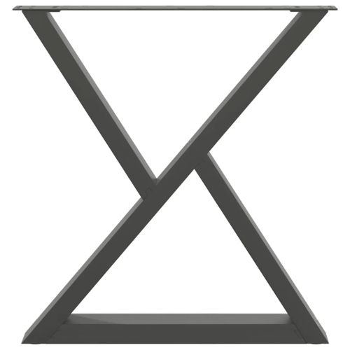 Крака за трапезна маса, 2 бр., антрацит, 80x(72-73,3) см, стомана