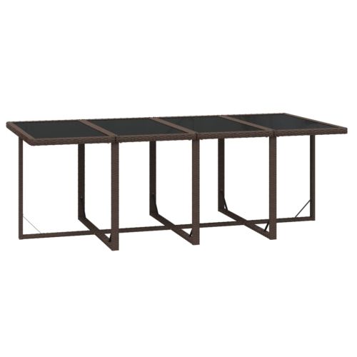 Градински комплект с възглавници 9 части полиратан кафяв