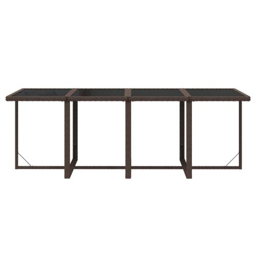 Градински комплект с възглавници 9 части полиратан кафяв